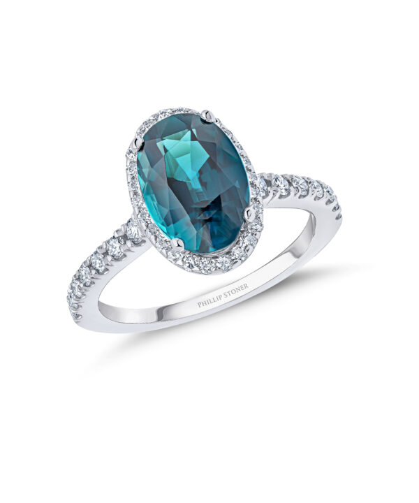 Indicolite & Diamond Thea Ring