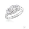 0.50ct F VS2 Round Brilliant Diamond Three Stone Ring - Image 3