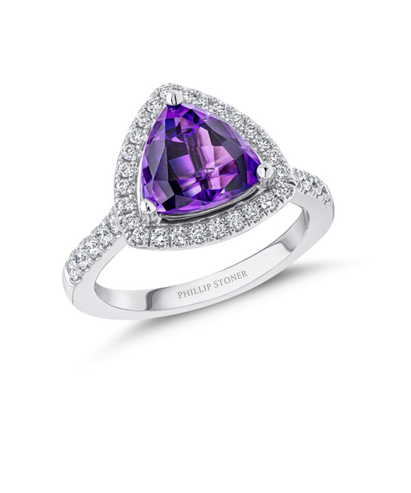 2.33ct Trilliant Amethyst & Diamond Cocktail Ring