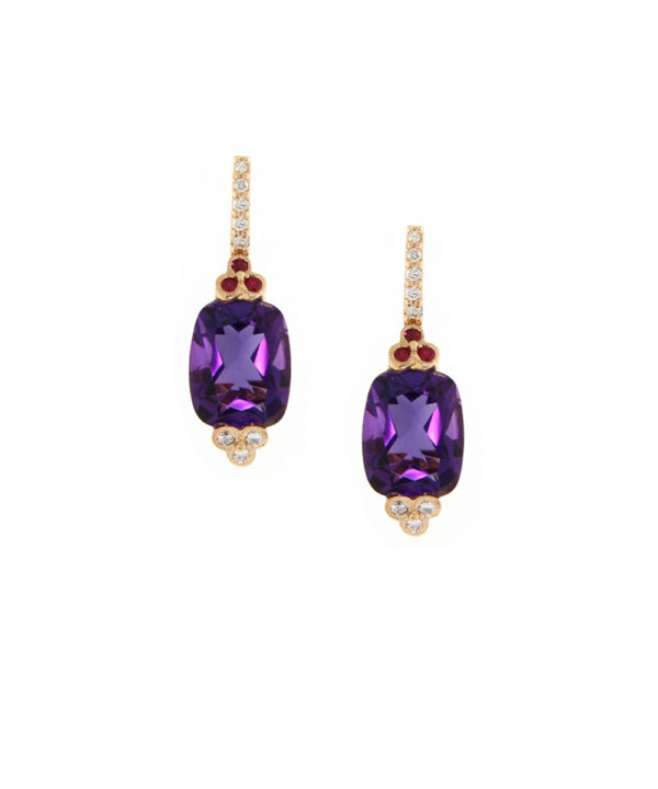 Amethyst & Diamond Cocktail Earrings