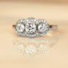 0.50ct F VS2 Round Brilliant Diamond Three Stone Ring