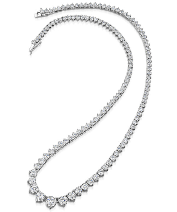 Graduated Diamond Line Necklace - Image 3