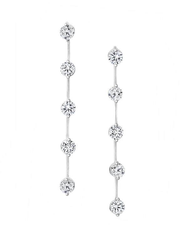 Station Long Diamond Drop Earrings