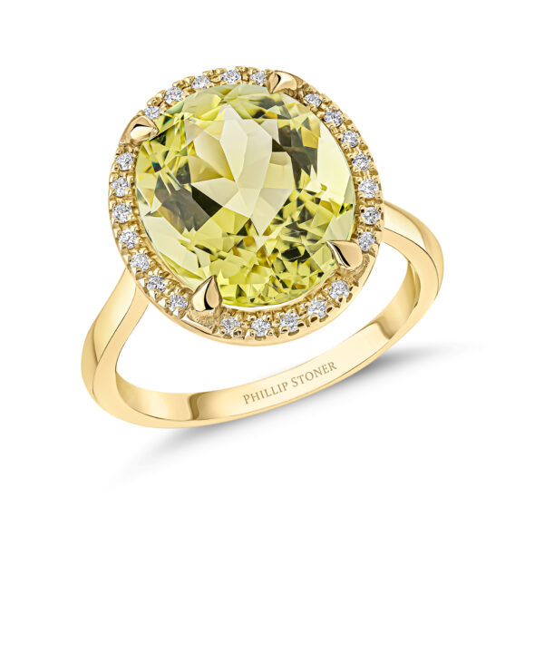 Yellow Beryl & Diamond Thea Cocktail Ring