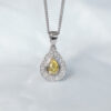 Fancy Yellow Diamond Halo Pendant