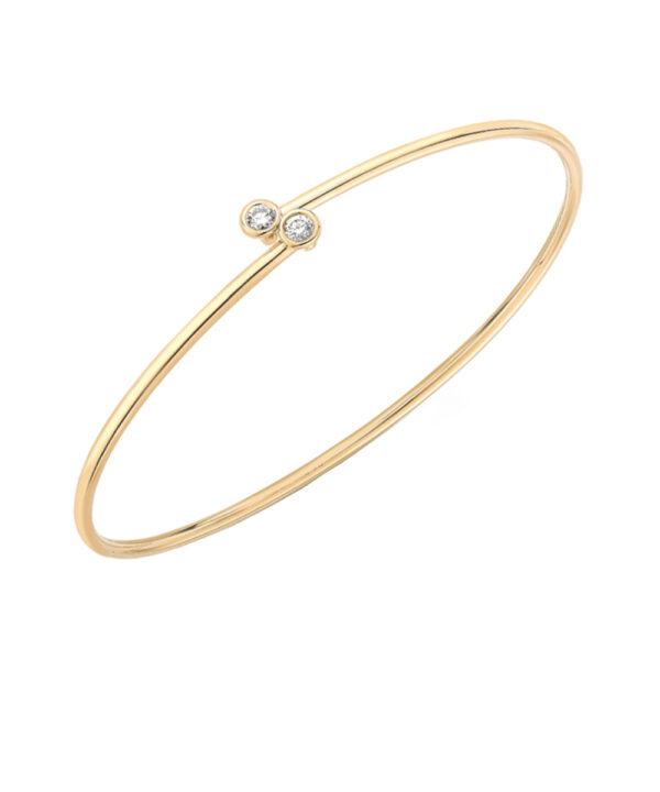 Diamond Dot Crossover Bangle – 18ct Yellow Gold