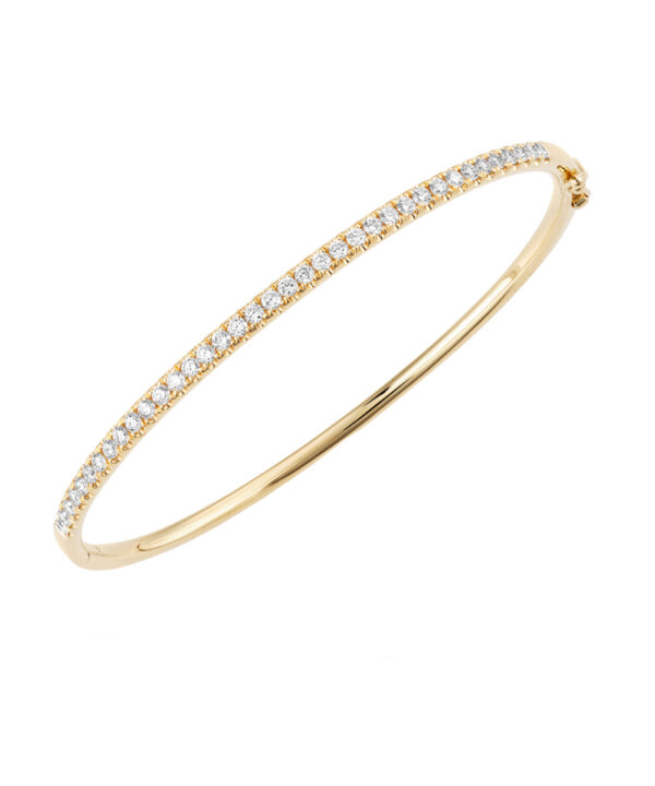 Diamond Line Bangle – 18ct Yellow Gold