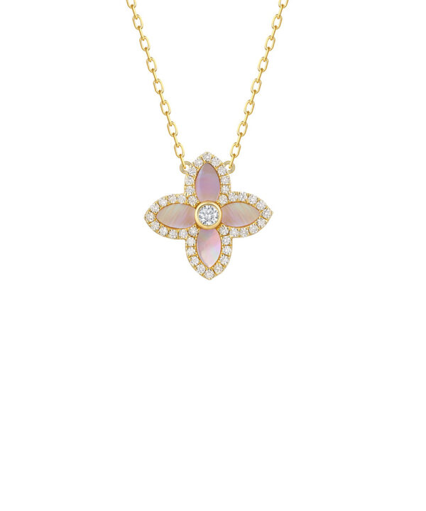 Mother of Pearl & Diamond Alhambra Pendant