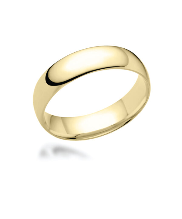 6mm Court Shaped Wedding Band – 18ct Yellow Gold