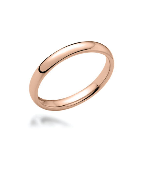 2mm Court Shaped Wedding Band – 18ct Rose Gold