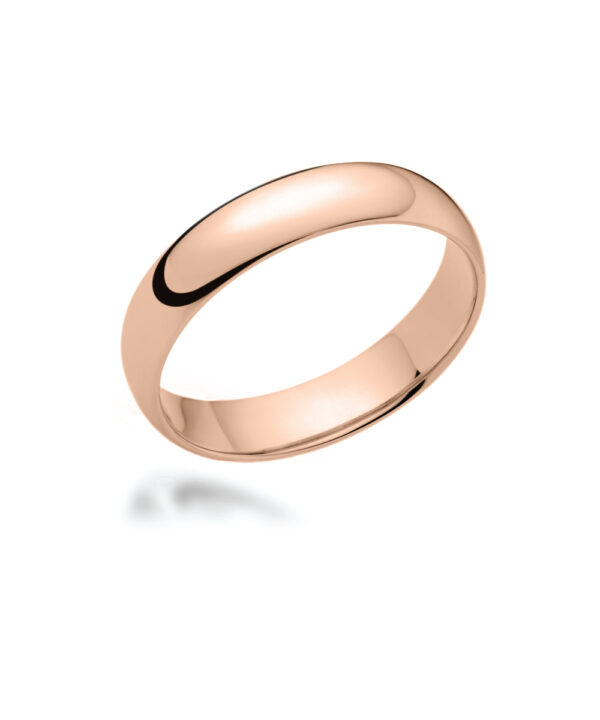 4mm Court Shaped Wedding Band – 18ct Rose Gold