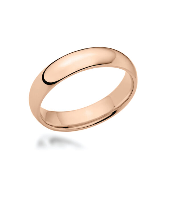 5mm Court Shaped Wedding Band – 18ct Rose Gold