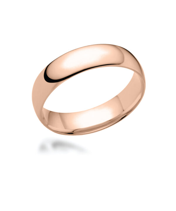 6mm Court Shaped Wedding Band – 18ct Rose Gold