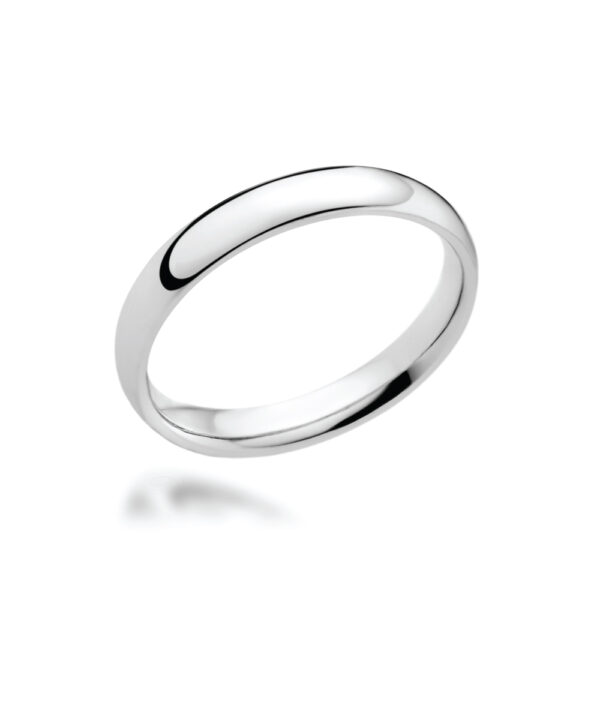 3mm Court Shaped Wedding Band – Platinum