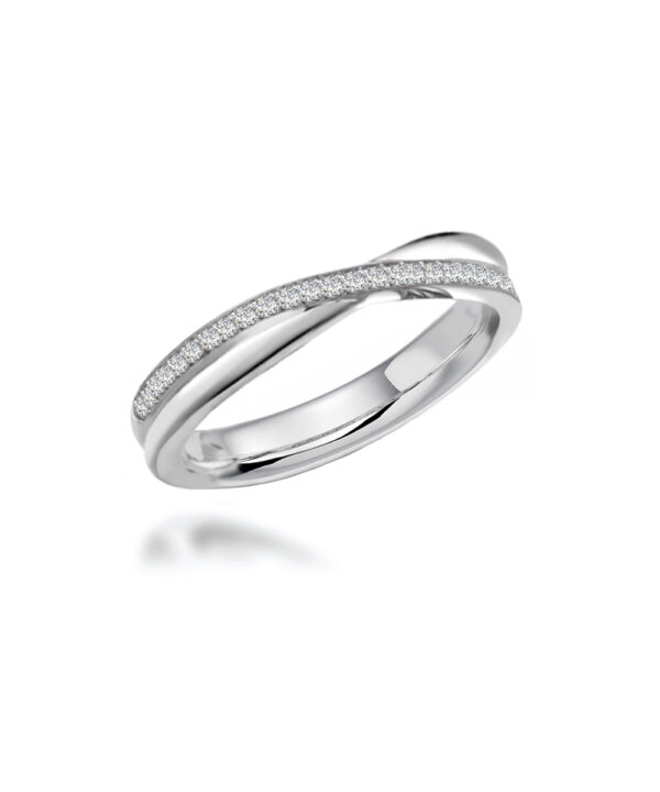 Pavé Set Plaited Diamond Wedding Band