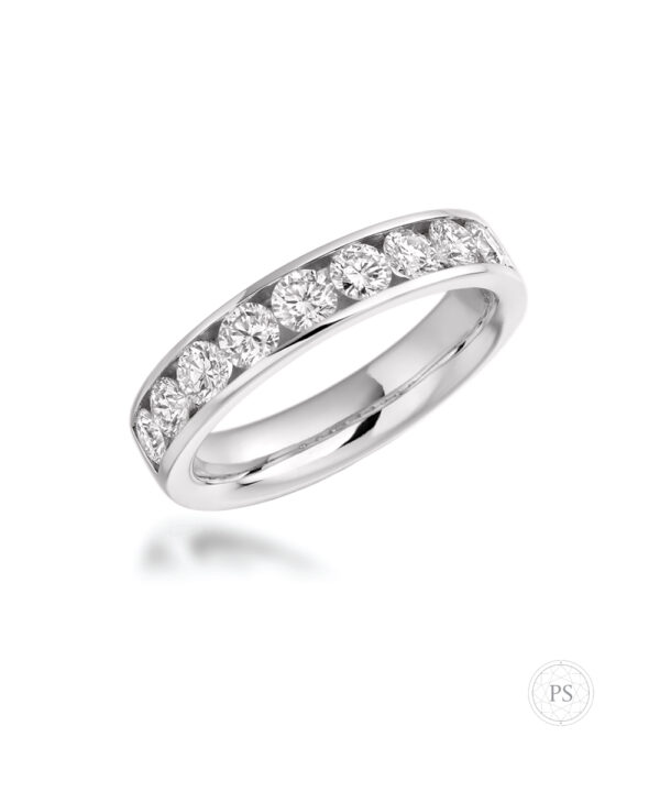 1ct Channel Set Round Brilliant Diamond Band