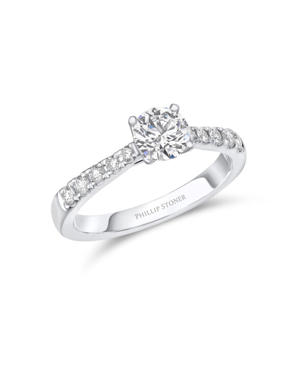 0.70ct F SI1 Round Brilliant Cut Diamond Solitaire Ring