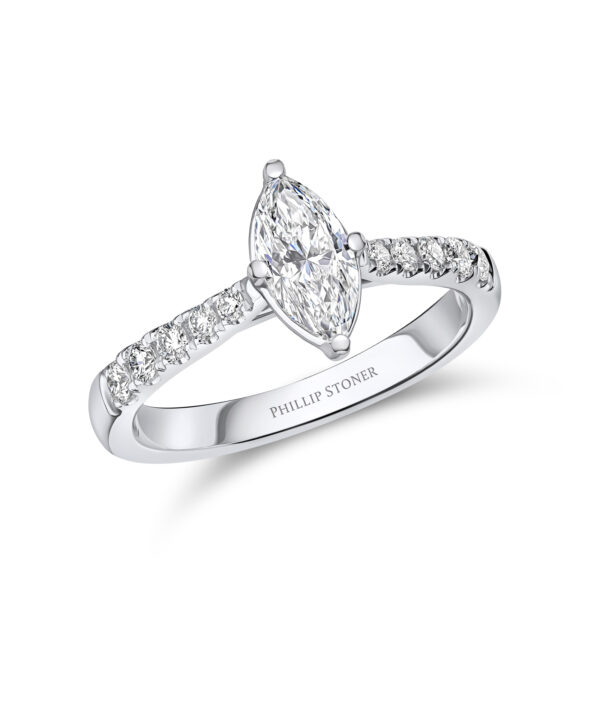 0.30ct D VS2 Pear Cut Diamond Solitaire Ring