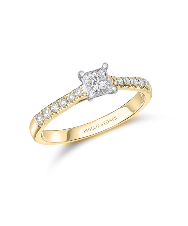 0.31ct E SI1 Princess Cut Diamond Solitaire Ring