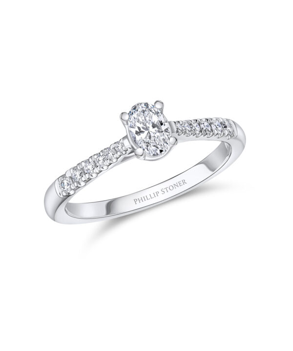 0.30ct E VS2 Oval Cut Diamond Solitaire Ring