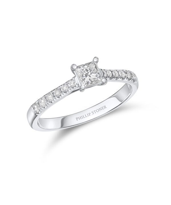 0.31ct F SI Princess Cut Diamond Solitaire Ring