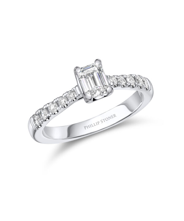 0.59ct G VVS2 Emerald Cut Diamond Solitaire Ring