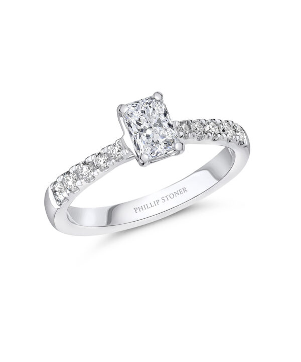 0.70ct G SI1 Radiant Cut Diamond Solitaire Ring