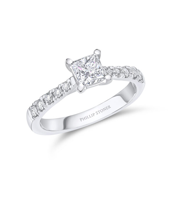 0.70ct G SI1 Princess Cut Diamond Solitaire Ring