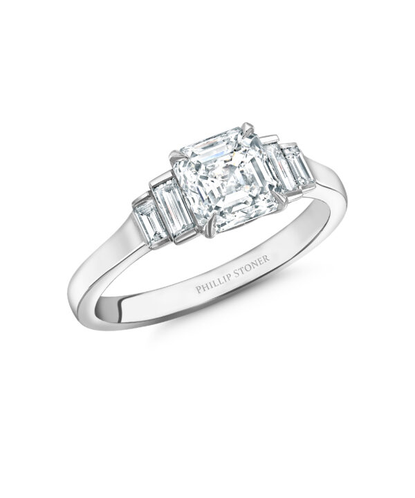 1.54ct F VVS2 Asscher Cut Diamond Ava Ring