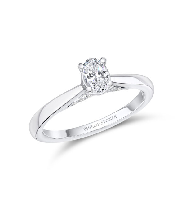 0.33ct G VS1 Oval Cut Diamond Solitaire Ring