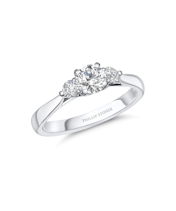 0.50ct G SI1 Round Brilliant Cut Diamond Three Stone Ring