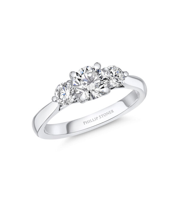 0.70ct G SI1 Round Brilliant Diamond Three Stone Ring