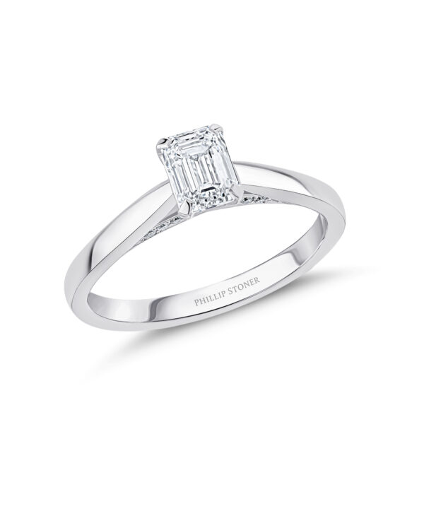 0.70ct G VS2 Emerald Cut Diamond Solitaire Ring