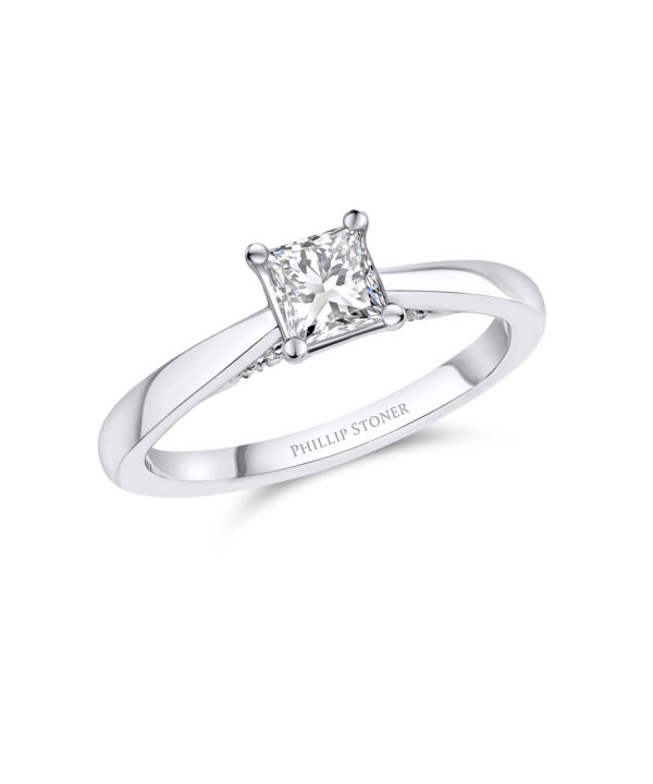 0.60ct F VS1 Princess Cut Diamond Solitaire Ring