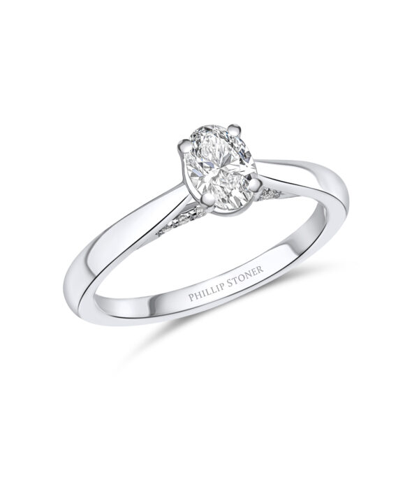 0.51ct E SI2 Oval Cut Diamond Solitaire Ring