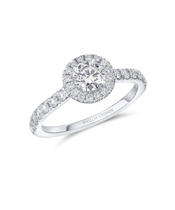 0.50ct E VS2 Round Brilliant Diamond Thea Halo Ring