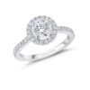 0.90ct D SI1 Round Brilliant Diamond Thea Halo Ring
