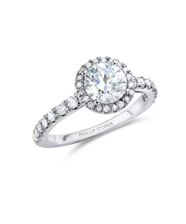 1.02ct E SI2 Round Brilliant Diamond Thea Halo Ring