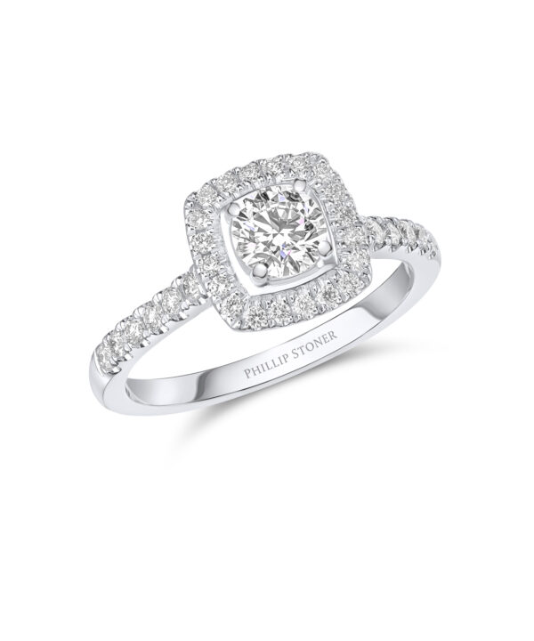 0.50ct D VS2 Round Brilliant Diamond Halo Ring