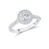 0.70ct G SI1 Round Brilliant Cut Diamond Halo Ring