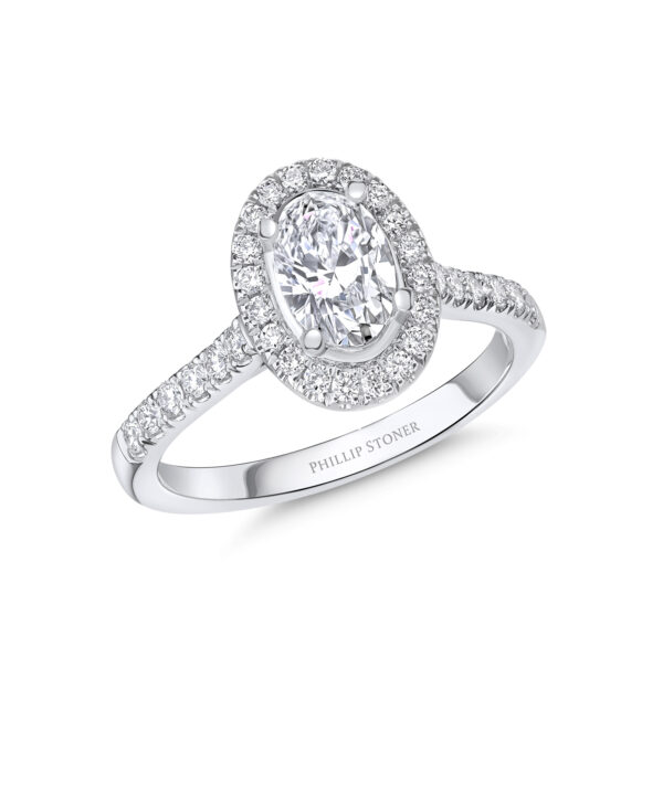 0.91ct G SI2 Oval Cut Diamond Cluster Ring