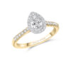 0.30ct F SI1 Pear Cut Diamond Halo Ring