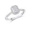 0.51ct G VS2 Radiant Cut Diamond Cluster Ring