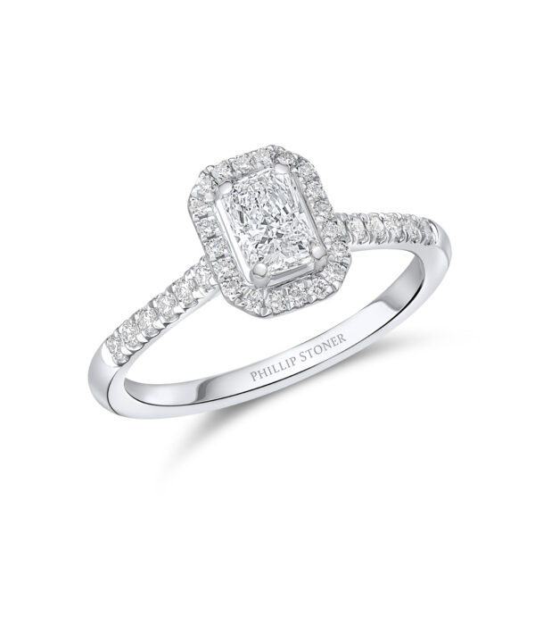 0.51ct G VS2 Radiant Cut Diamond Cluster Ring