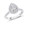 1.70ct H SI2 Pear Cut Diamond Halo Ring
