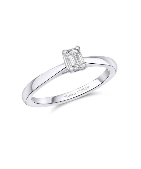 0.30ct E VS1 Emerald Cut Diamond Solitaire Ring