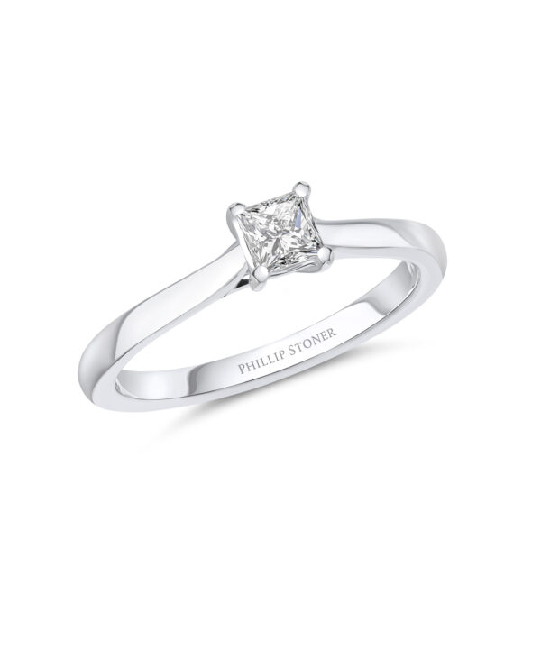 0.30ct E VVS1 Princess Cut Diamond Engagement Ring