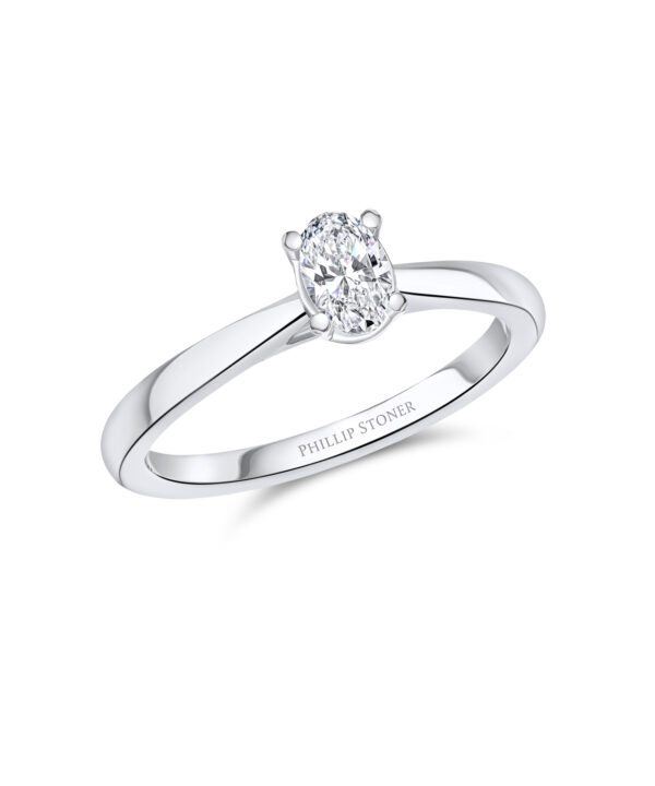 0.30ct F SI1 Oval Cut Diamond Engagement Ring