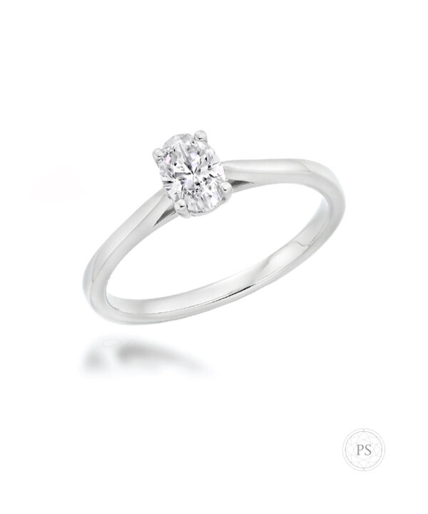 0.38ct G VS1 Oval Cut Diamond Solitaire Engagement Ring