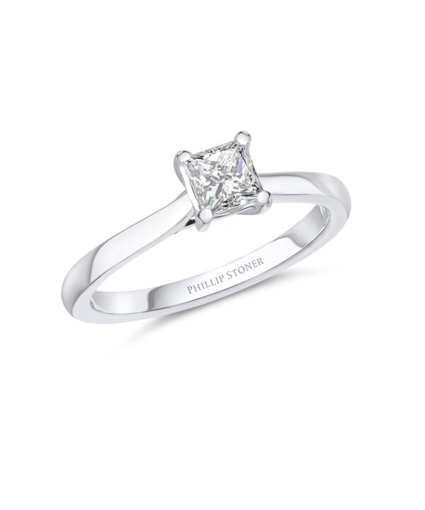 0.50ct F SI1 Princess Cut Diamond Solitaire Ring - Image 3